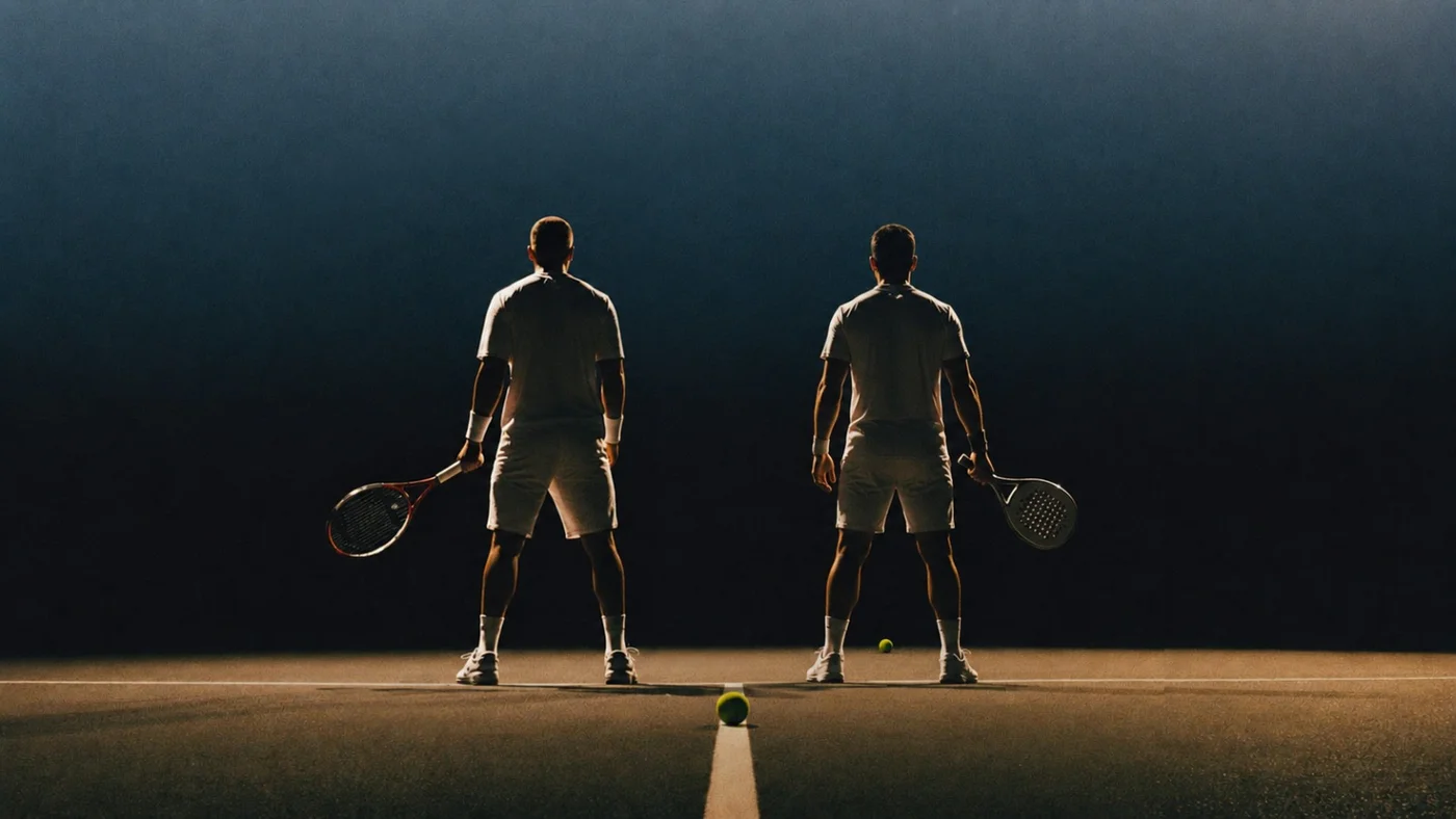 A tennis coach and a padel coach standing together on court